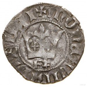 Kronen-Halbpfennig, ohne Datum (1412-1414), Krakau; Av: Kor...