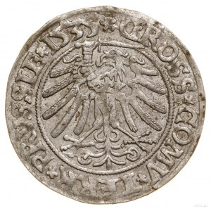 Penny, 1535, Torun; Endungen der Legenden PRVSSIE / PRVSSIE; ...
