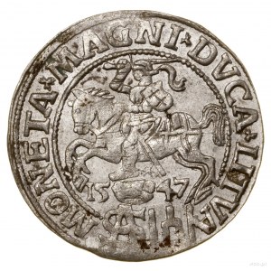 Polish penny per foot, 1547, Vilnius; endings of legends L /...