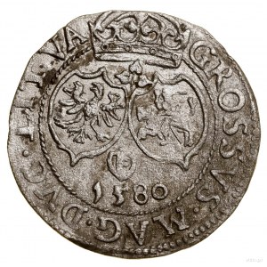 Penny, 1580, Vilnius; in the obverse legend STEPH...POL M D LI....