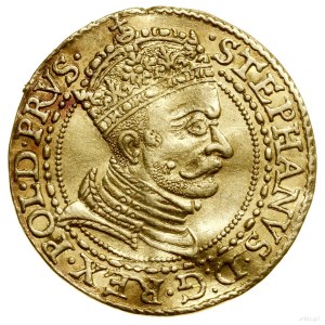 Ducat, 1581, Gdansk; Av: Bust of the king to the right, STEPH...