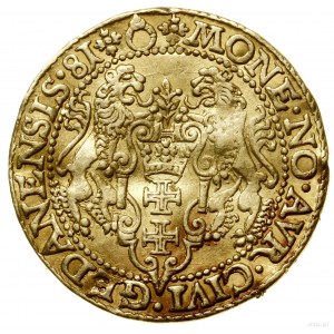 Dukat, 1581, Gdańsk; Aw: Popiersie króla w prawo, STEPH...