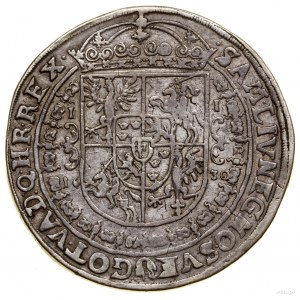 Thaler, 1630, Bydgoszcz; Av: Narrow half-figure of king without s...