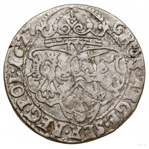 Szóstak, 1627, Kraków; IV zamiast VI pod koroną na rewe...