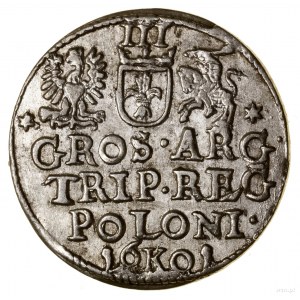 Trojak, 1601 K, Kraków; popiersie króla w prawo; Iger K...