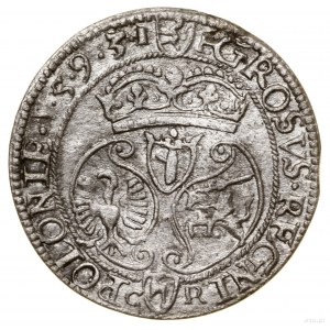 Penny, 1593, Olkusz; rare variety with mint marks....