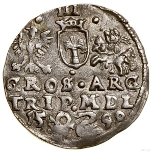Trojak, 1598, Wilno; bardzo rzadka odmiana trojaka z he...