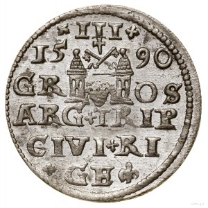 Trojak, 1590, Ryga; Iger R.90.1.d var (kropka w D.G); K...