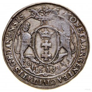 Thaler, 1649, Gdansk; Av: Bust of the ruler to the right, IOAN....