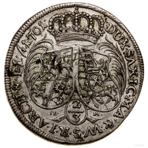 2/3 talara (gulden), 1701, Drezno; IL - H (inicjały min...