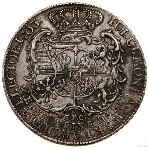 Thaler, 1763 EDC, Leipzig; Av: Bust of the royal in the right...