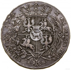 Thaler, 1776 EB, Warsaw; variety without an acorn under the numeral....