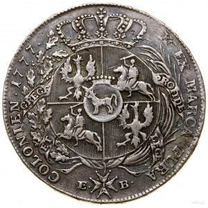 Thaler, 1777 EB, Warsaw; a variety with a legend ending of aw...