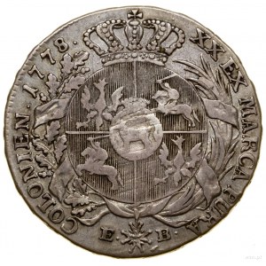 Półtalar, 1778 EB, Warszawa; Aw: Głowa króla w prawo, S...