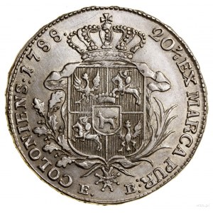 Half-talar, 1788 EB, Warsaw; Av: King's head to right, S....