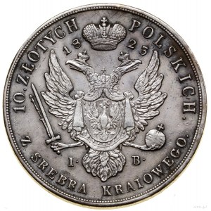 10 złotych, 1823, Warszawa; Aw: Głowa cara w prawo, wok...
