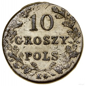 10 groszy, 1831 KG, Warszawa; wariant z prostymi łapami...
