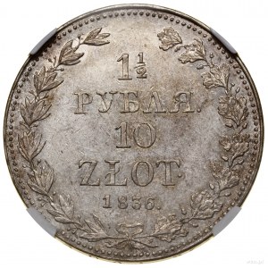 1 1/2 rubla = 10 złotych, 1836 MW, Warszawa; duże cyfry...