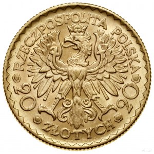 20 zloty, 1925, Warsaw; coin struck to commemorate the 9th...