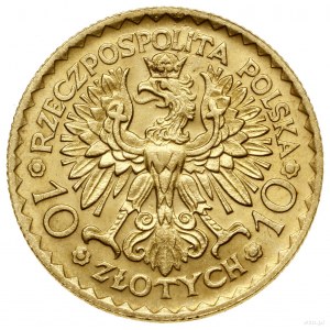 10 zloty, 1925, Warsaw; coin struck to commemorate the 9th...