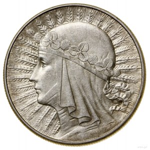 10 zloty, 1932, Warsaw; head of a woman in a headpiece - from...