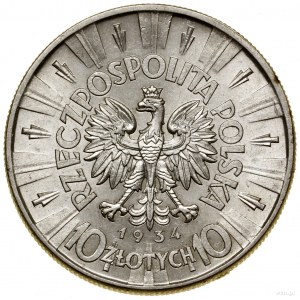 10 gold, 1934, Warsaw; Jozef Pilsudski; Kop. 3002 ...