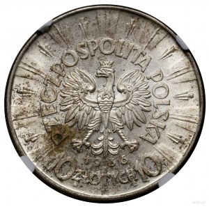 10 złotych, 1936, Warszawa; Józef Piłsudski; Kop. 3004,...