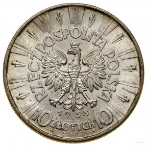 10 złotych, 1938, Warszawa; Józef Piłsudski; Kop. 3006 ...