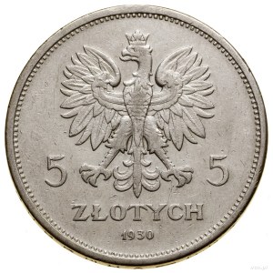 5 zloty, 1930, Warsaw; Banner - 100th Anniversary of Powstan...
