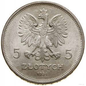 5 złotych, 1931, Warszawa; Nike; Kop. 2946 (R4), Parchi...