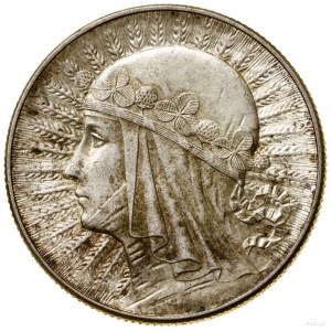 5 złotych, 1933, Warszawa; głowa kobiety w czepcu; Kop....