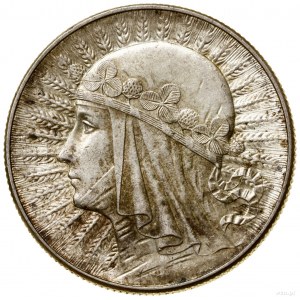 5 gold, 1933, Warsaw; head of a woman in a headpiece; Kop....