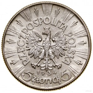 5 złotych, 1934, Warszawa; Józef Piłsudski; Kop. 2958, ...