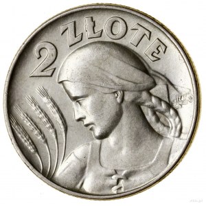 2 złote, 1925, Filadelfia; popiersie kobiety z kłosami,...