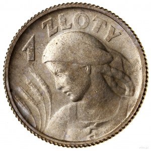 1 złoty, 1924, Paryż; popiersie kobiety z kłosami; Kop....