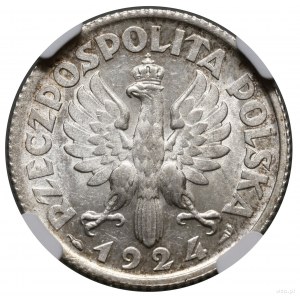 1 złoty, 1924, Paryż; popiersie kobiety z kłosami; Kop....