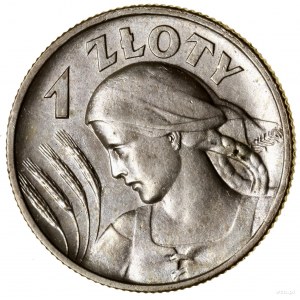1 złoty, 1925, Londyn; popiersie kobiety z kłosami; Kop...