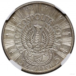 5 zloty, 1934, Warsaw; Jozef Pilsudski - Eagle Strz...