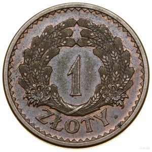 1 zloty 1928, Warsaw; denomination in a wreath of grain ears....