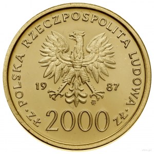 2,000 zloty, 1987, Warsaw, Poland; John Paul II - half figure....