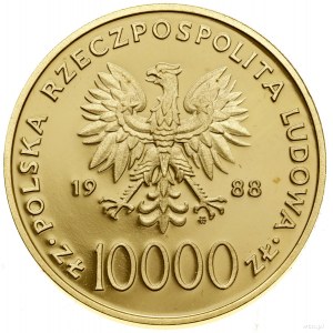 10,000 zloty, 1988, Warsaw; coin minted on the occasion of ...