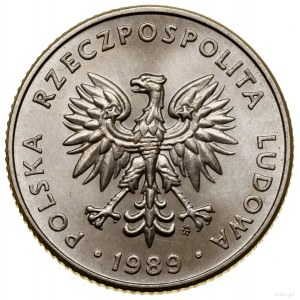 20 złotych, 1989, Warszawa; wypukły napis PRÓBA na rewe...