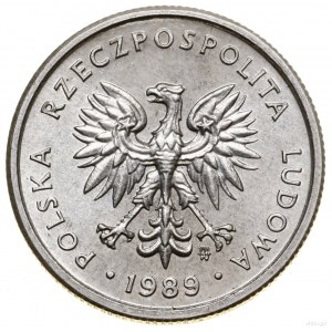 2 złote, 1989, Warszawa; wypukły napis PRÓBA; Parchimow...
