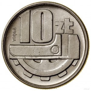 10 złotych, 1960, Warszawa; Klucz i koło zębate, na rew...