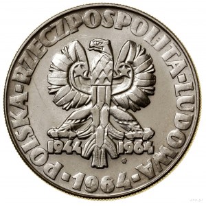 10 złotych, 1964, Warszawa; Klucz, sierp i kielnia, wyp...