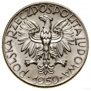 5 Zloty, 1959, Warschau; Hammer und Kelle, Relief-Napi...