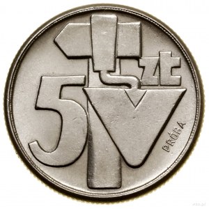 5 zloty, 1959, Warsaw; Hammer and Trowel, convex napi...
