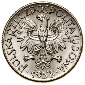 1 Zloty, 1958, Warschau; Ähren am Rand, auf der Rückseite...