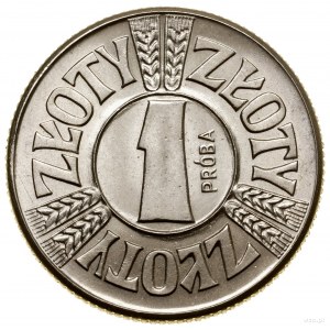 1 zloty, 1958, Warsaw; Ears of grain on the border, on rev...