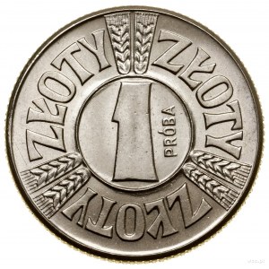 1 złoty, 1958, Warszawa; Kłosy zboża na obwódce, na rew...